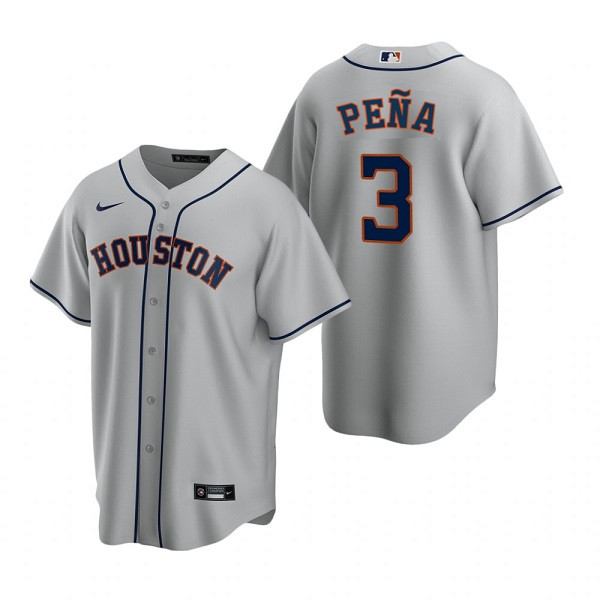 Men's Houston Astros #3 Jeremy Peña Grey Cool Base Stitched Jersey Men's Houston Astros #3 Jeremy Peña Grey Cool Base Stitched Jersey